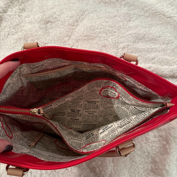 Kate spade patent leather red tote - Picture 3 of 6
